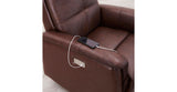 Logan Power Headrest Leather Recliner, Raisin Brown