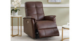 Logan Power Headrest Leather Recliner, Raisin Brown