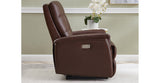 Logan Power Headrest Leather Recliner, Raisin Brown