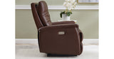 Logan Power Headrest Leather Recliner, Raisin Brown