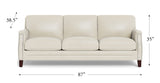 Camano Leather Sofa, Vanilla White