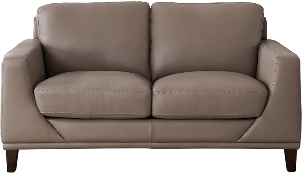 Soma Leather Loveseat, Taupe Brown