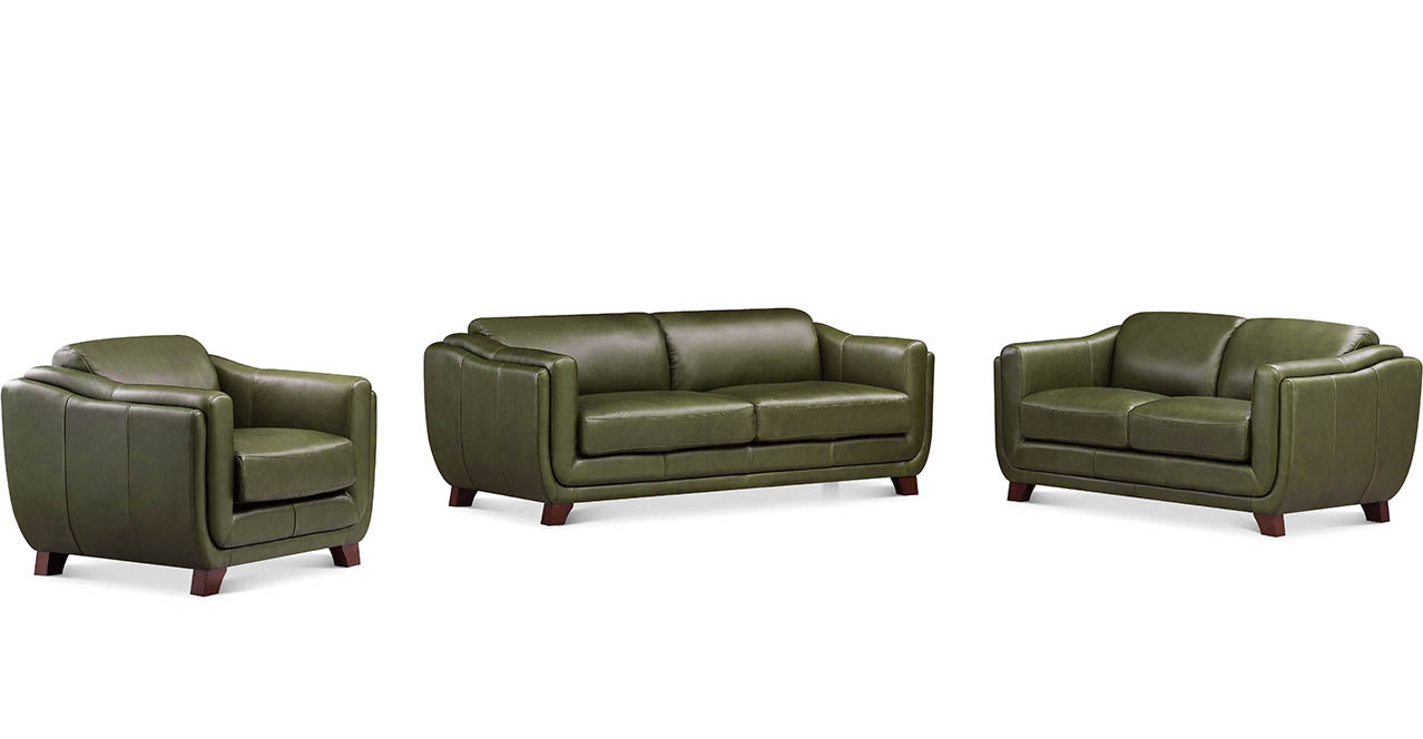 Fremont Leather Sofa Collection, Emerald Green