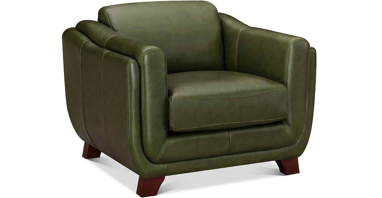 Fremont Leather Sofa Collection, Emerald Green