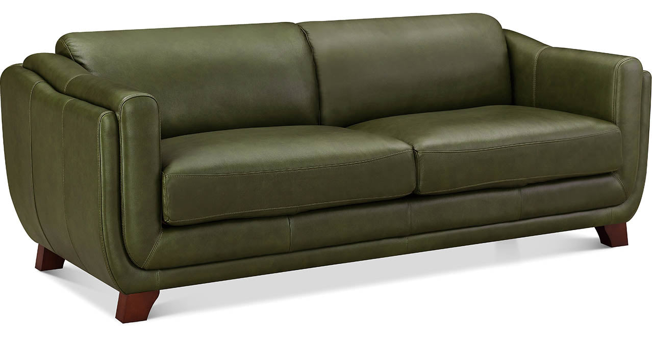 Fremont Leather Sofa Collection, Emerald Green