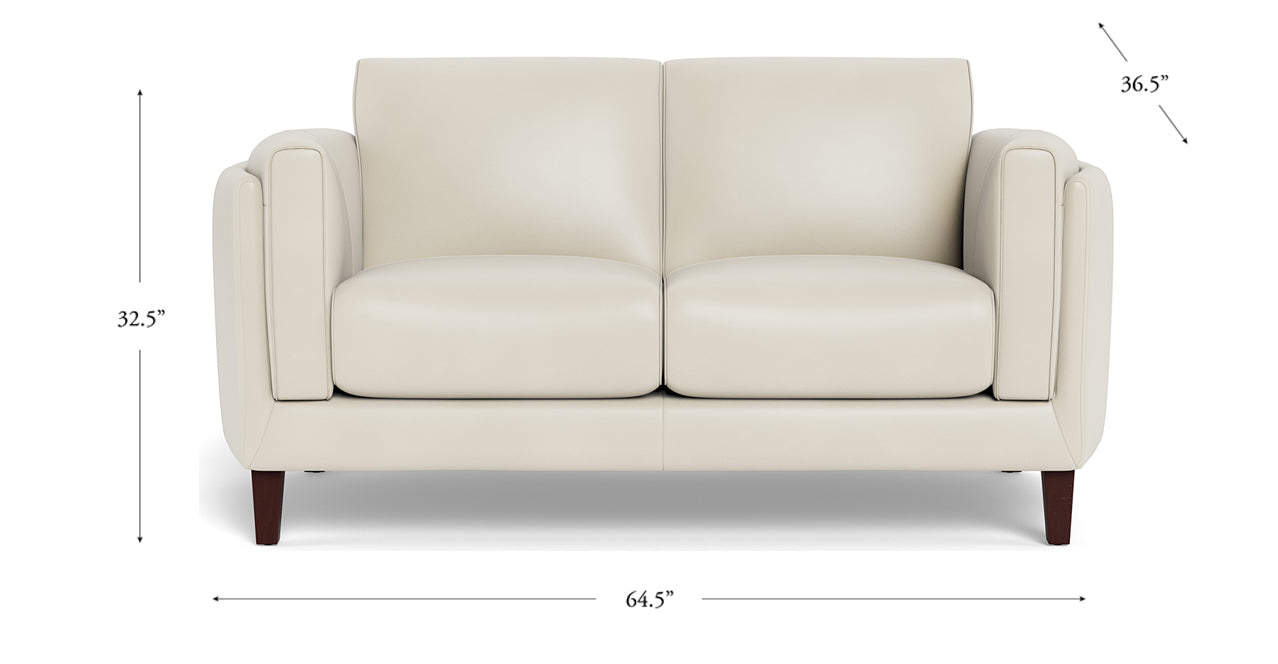Maui Leather Sofa Collection, Vanilla White