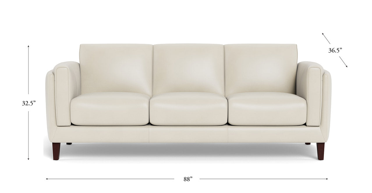 Maui Leather Sofa Collection, Vanilla White