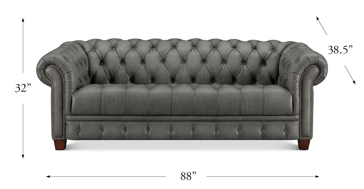 York Leather Sofa Collection, Black