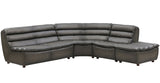 Carter Leather Sectional, Gray