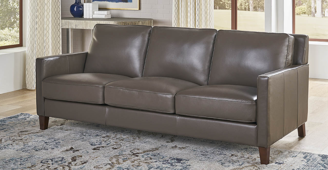 Ashby Leather Sofa Collection, Granite Brown