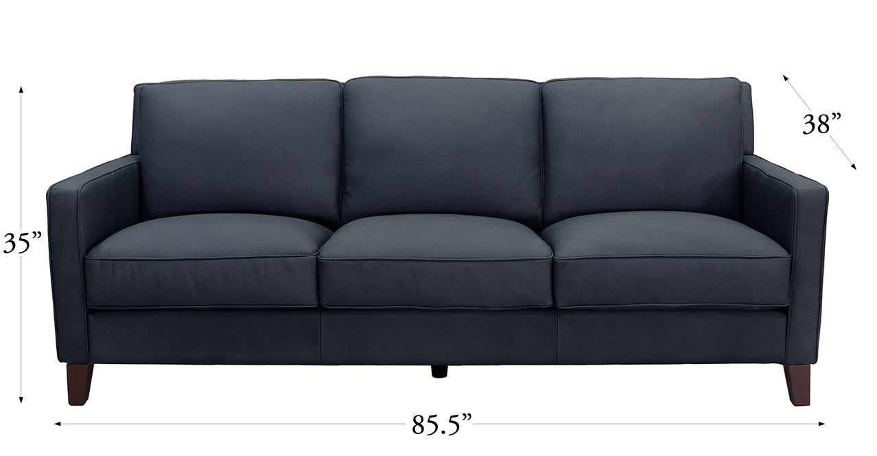 Ashby Leather Sofa, Midnight Gray