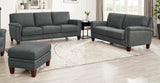 Sherwood Leather Sofa Collection, Charcoal Gray