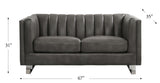 Portia Leather Sofa Collection, Fossil Gray
