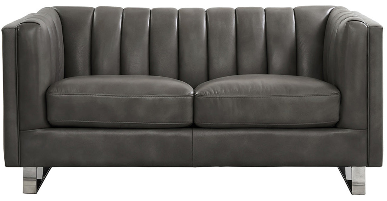 Portia Leather Sofa Collection, Fossil Gray