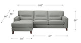 Gray Leather Chaise Sectional