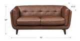 Solana Waxy Pull-up Leather Sofa Collection, Malt