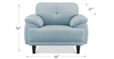 Echo Leather Chair, Spa Blue