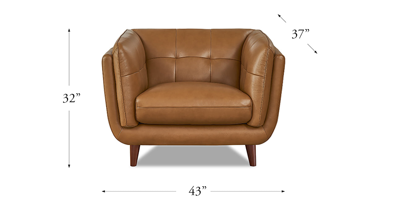 Solana Leather Sofa Collection, Cognac Brown