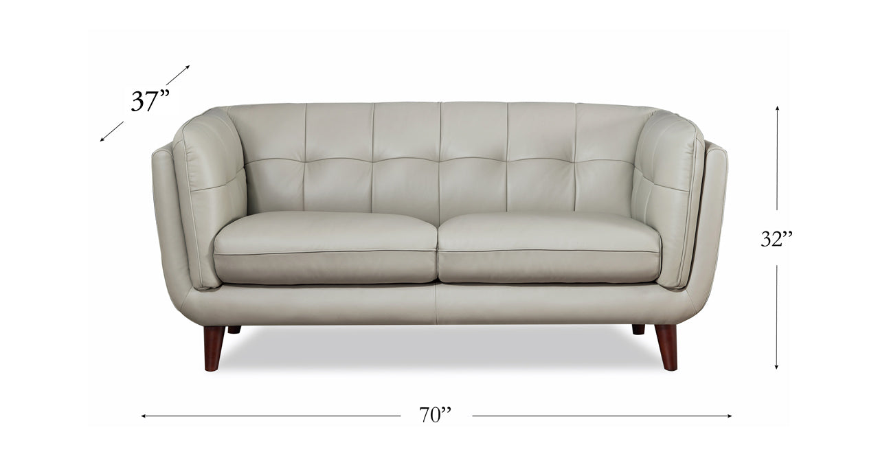 Solana Leather Sofa Collection, Ice Gray