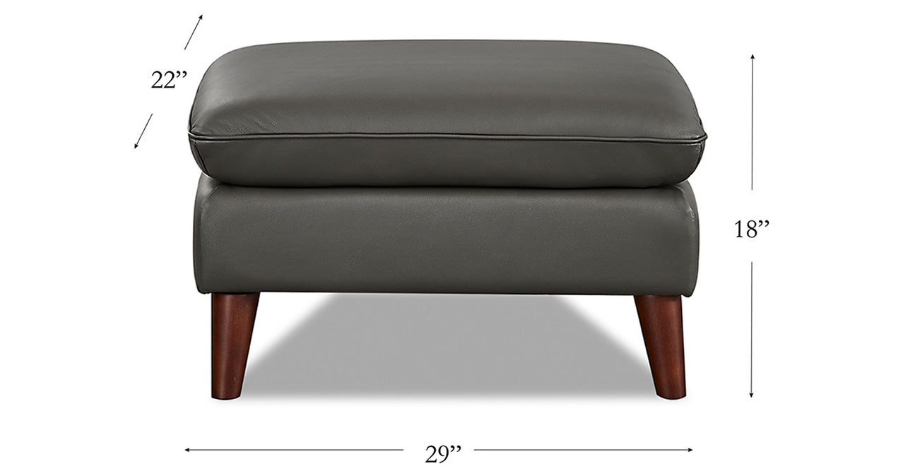 Solana Leather Sofa Collection, Steel Gray