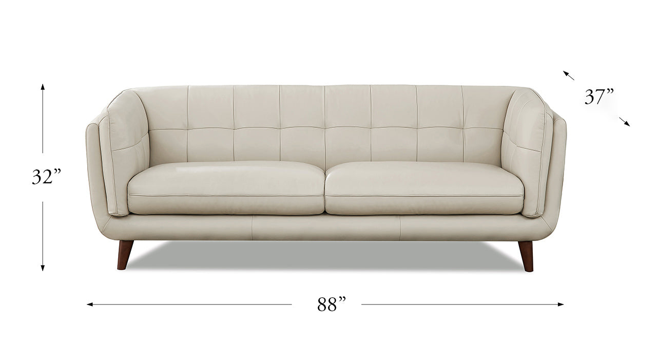 Solana Leather Sofa Collection, Vanilla White