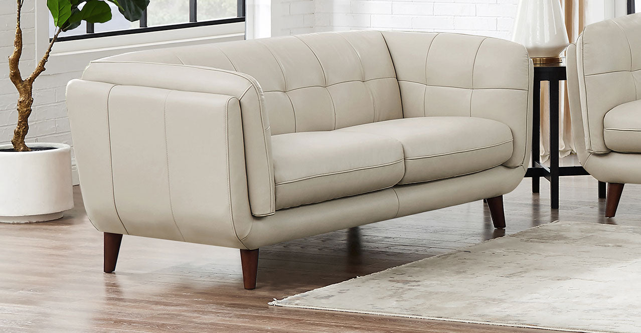 Solana Leather Sofa Collection, Vanilla White