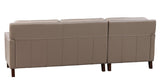 Ashby Leather Sofa Chaise, Taupe
