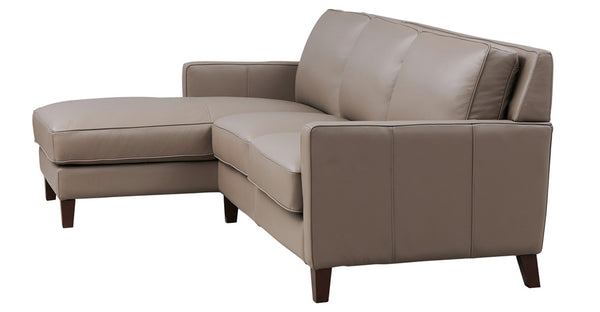 Ashby Leather Sofa Chaise, Taupe