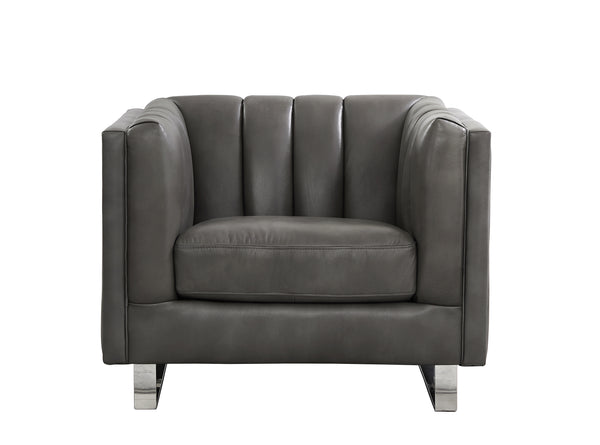 Portia Leather Sofa Collection, Chatham Gray