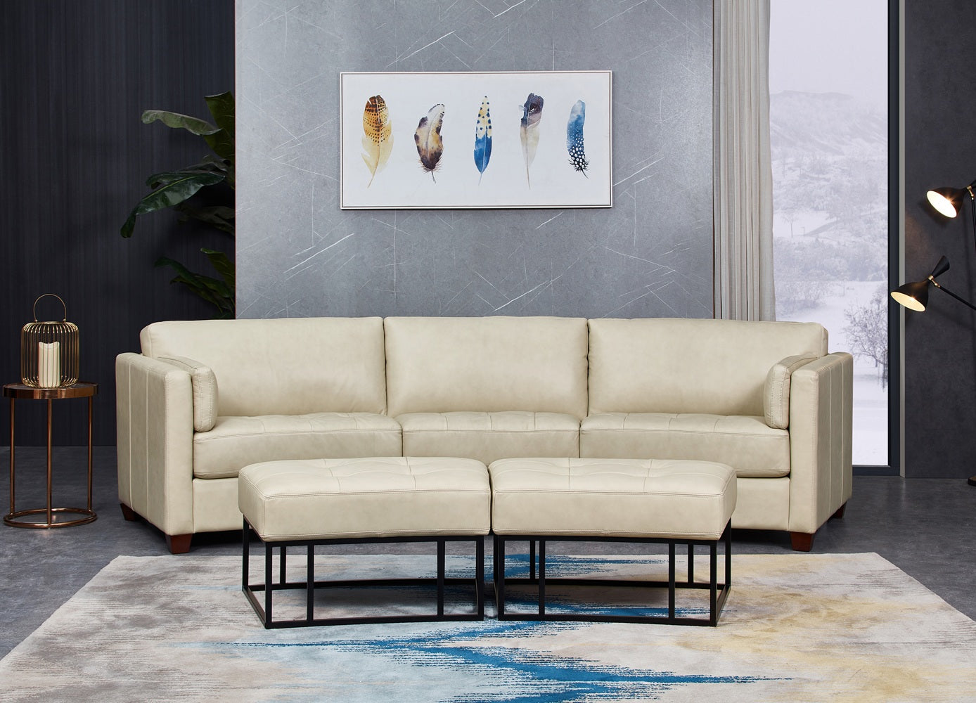 Yuna Curve Modular Leather Sofa Collection