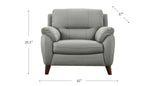 Monroe Leather Sofa Collection, Silver Gray