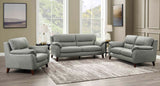 Monroe Leather Sofa Collection, Silver Gray