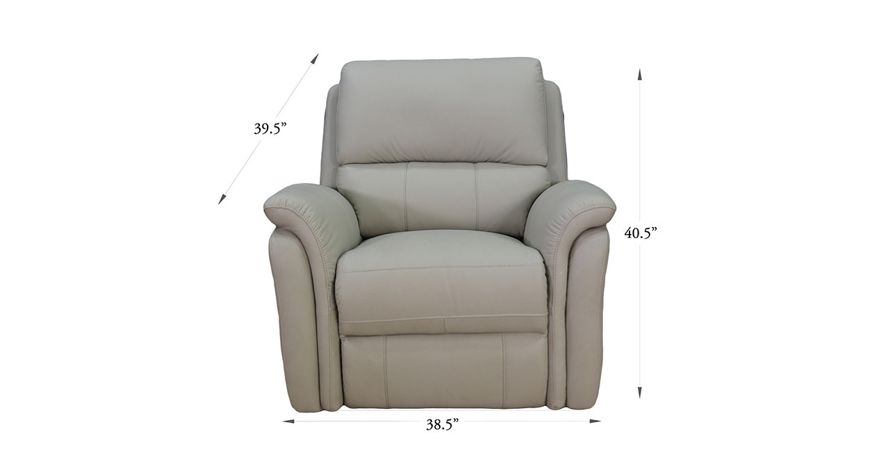 Erindale Power Leather Recliner, Beaumont Cream