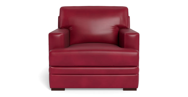 Georgia Leather Sofa Collection, Cranberry Red