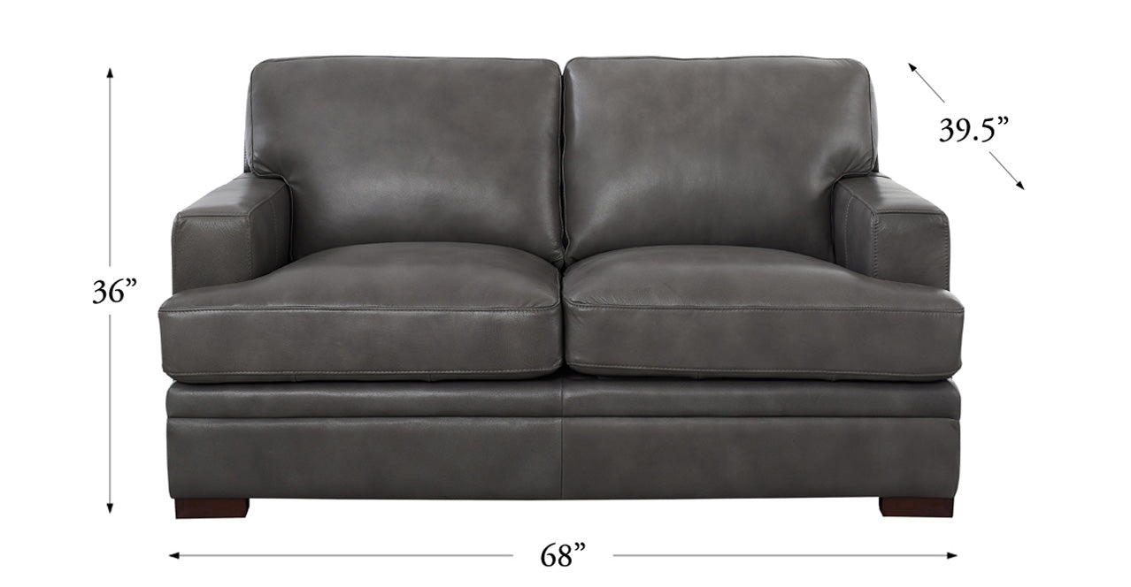 Georgia Leather Sofa Collection, Fossil Gray