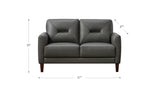 Mavis Leather Sofa Collection, Steel Gray