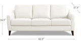 Ersa Leather Sofa, Cream White