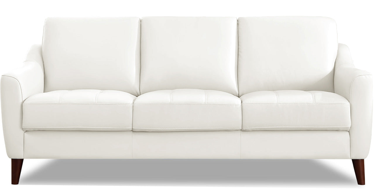 Ersa Leather Sofa, Cream White