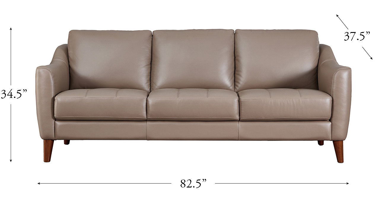 Ersa Leather Sofa Collection, Taupe Brown