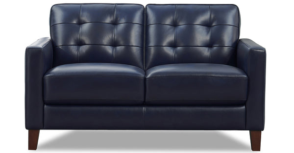 Aiden Leather Sofa Collection, Navy Blue
