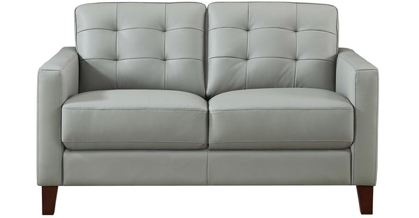 Aiden Leather Sofa Collection, Silver Gray