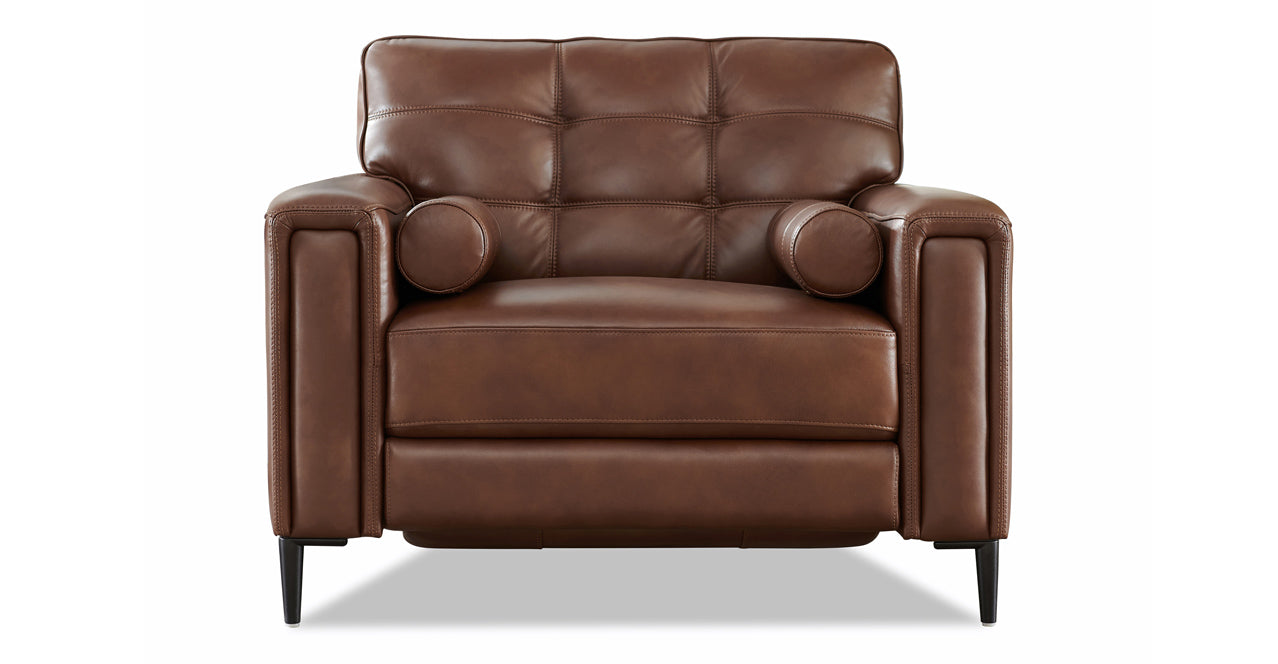 Colton Leather Loveseat, Pecan Brown