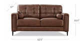 Colton Leather Loveseat, Pecan Brown