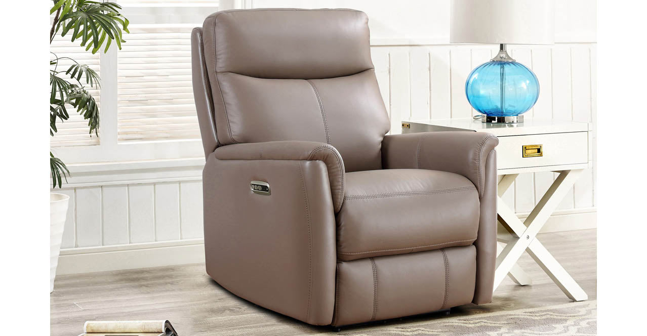 Layla Zero Gravity Leather Recliner Collection, Taupe Brown