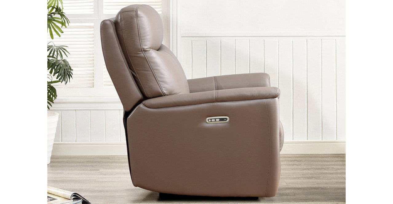 Layla Zero Gravity Leather Recliner Collection, Taupe Brown