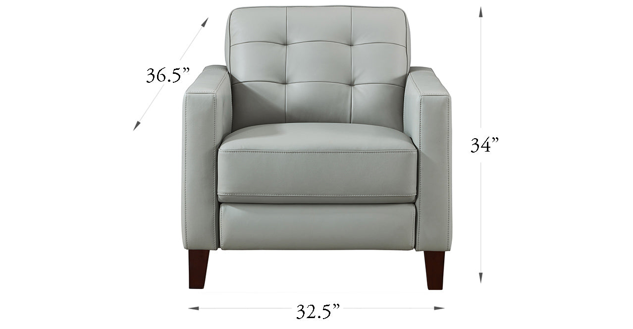 Aiden Leather Sofa Collection, Silver Gray