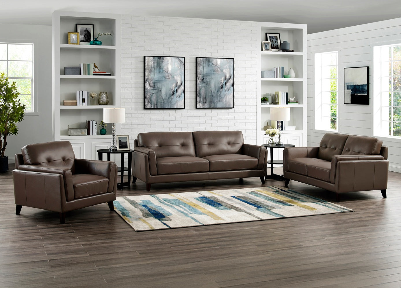 Huntington Leather Sofa Collection, Granite Brown