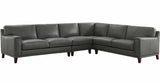 Hayward Leather Sectional, Steel