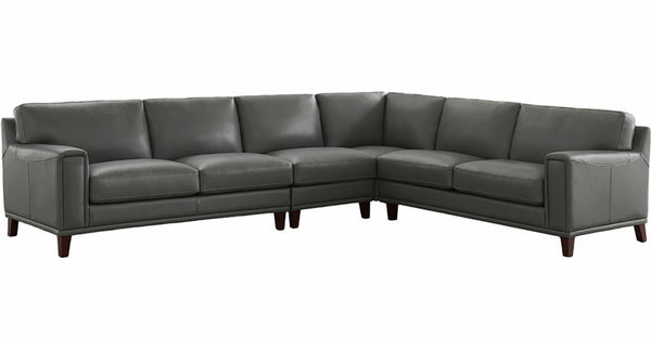 Hayward Leather Sectional, Steel