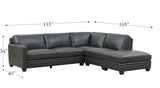 Naples Leather Sectional Collection, Quartz